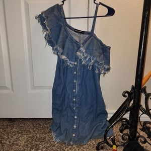 BlankNYC One-shoulder Jean Dress